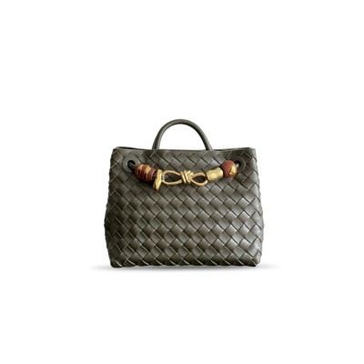 BOTTEGA VENETA SMALL ANDIAMO DARK MUSTARD BAG 743568 (25*22*10.5cm)